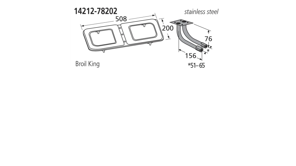 14212-78202 BBQ Burner - Broil King 3 14212-78202 BBQ Burner - Broil King