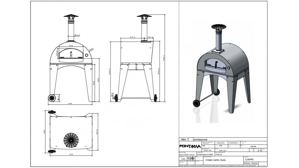 Fontana - Capri Wood Pizza Oven 4 Fontana - Capri Wood Pizza Oven - Image 2