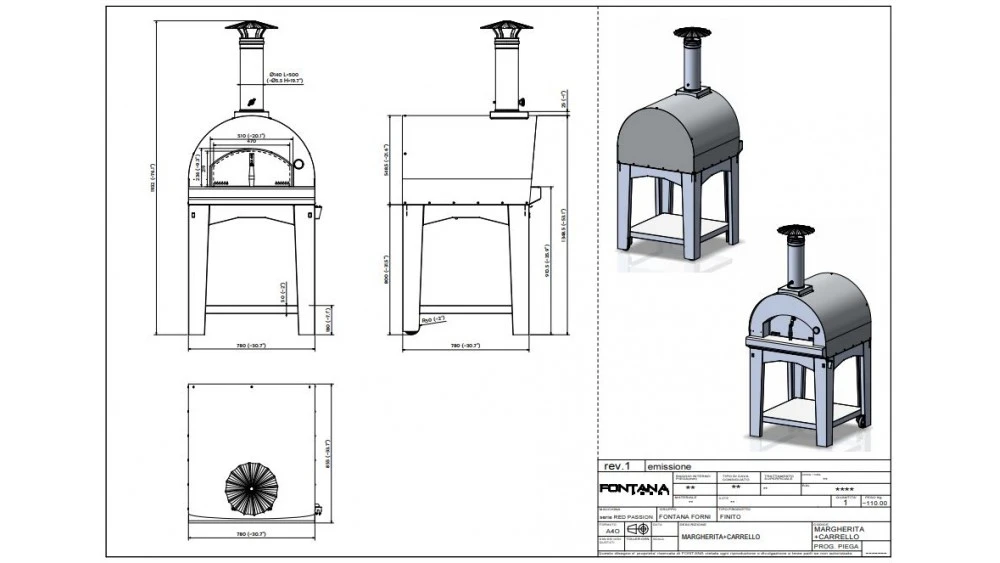 Fontana - Margherita Gas Pizza Oven With Trolley - Anthracite 4 Fontana - Margherita Gas Pizza Oven With Trolley - Anthracite - Image 2